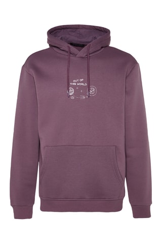 Camisola regular com capuz - Violeta