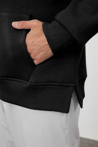 Camisola oversize com capuz - Preto