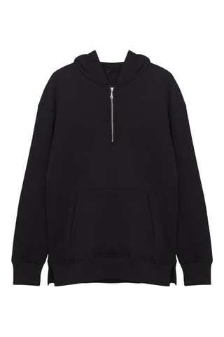 Camisola oversize com capuz - Preto