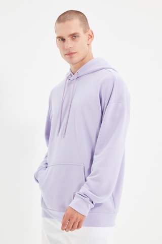 Camisola oversize com capuz - Lavanda