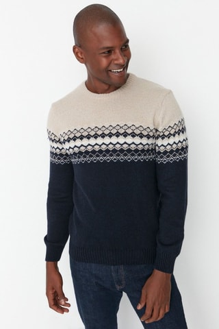 Camisola slim fit - Azul