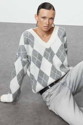 Camisola - Cinzento e cru