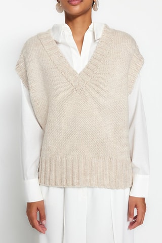 Camisola sem mangas - Bege