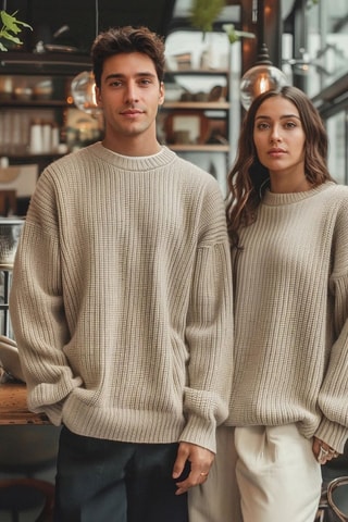 Camisola oversize - Bege