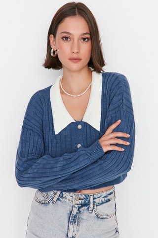 Casaco de malha - Azul