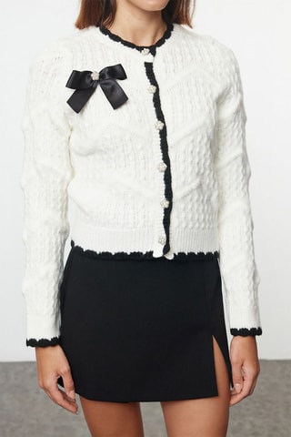 Casaco de malha - Cru e preto