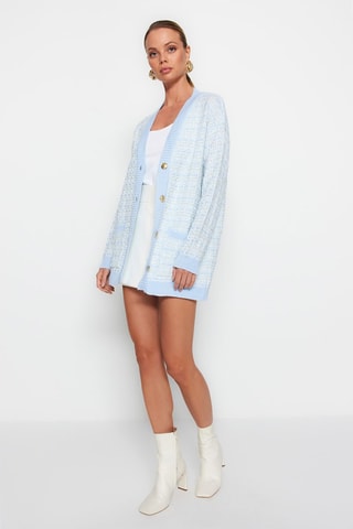 Casaco de malha - Azul-claro