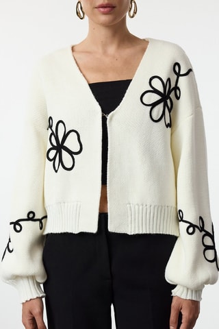 Casaco de malha oversize - Cru