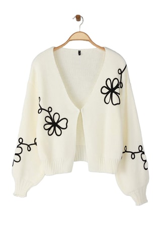 Casaco de malha oversize - Cru