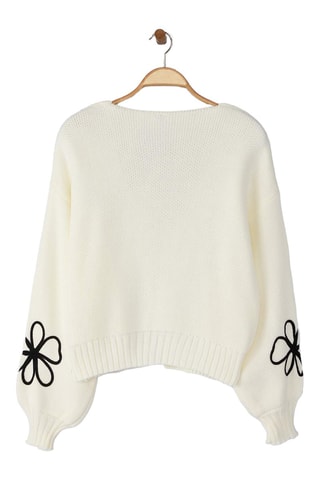 Casaco de malha oversize - Cru