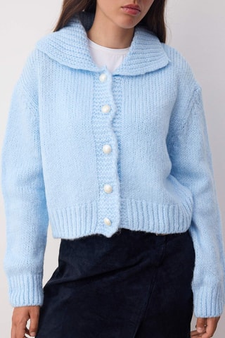 Casaco de malha - Azul-claro