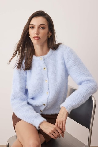 Casaco de malha - Azul-claro