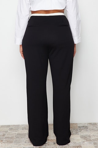 Calças de cintura subida - Preto