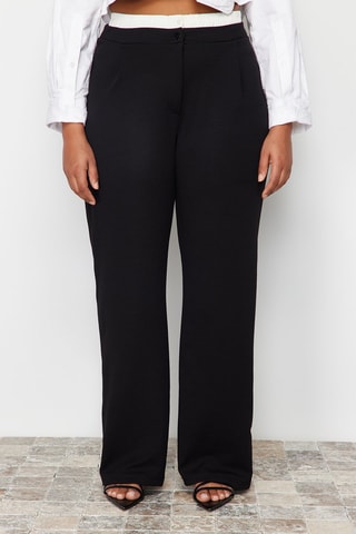 Calças de cintura subida - Preto