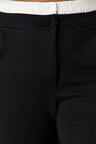 Calças de cintura subida - Preto