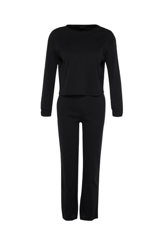 Top e calças regular - Preto