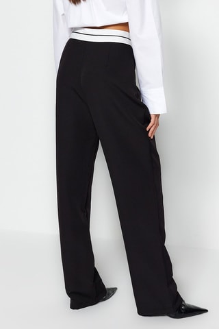 Calças wide legs cintura subida Preto