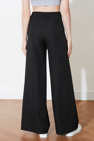 Calças wide legs cintura subida Preto