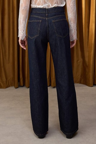 Calças de ganga wide legs - Azul-escuro