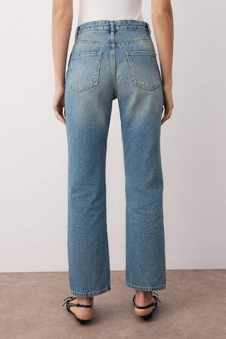 Calças de ganga direitas - Azul médio