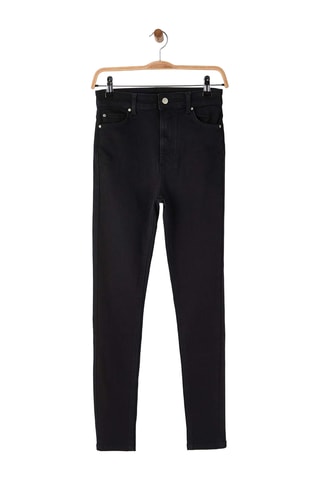 Calças de ganga de cintura alta skinny - Preto