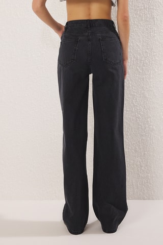 Calças de ganga wide legs - Preto