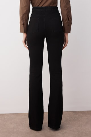 Calças de ganga flare - Preto