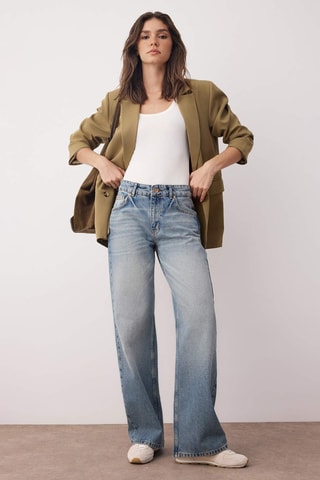 Calças de ganga wide legs - Azul-claro