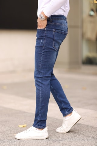 Calças de ganga skinny - Azul-marinho