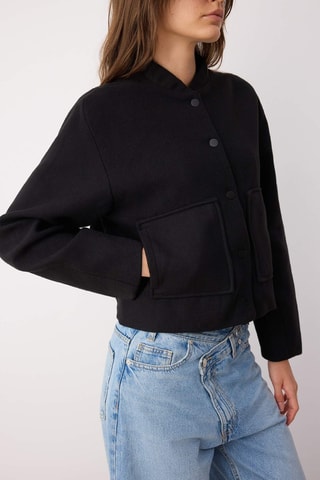 Casaco regular - Preto