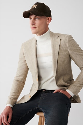 Casaco de lã - Bege