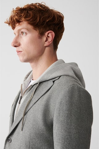 Casaco de lã - Cinzento-claro