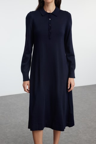 Vestido polo regular - Azul-marinho