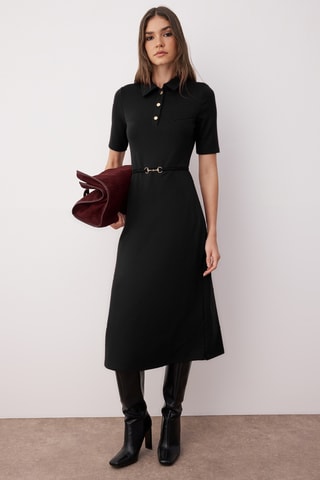Vestido-polo - Preto