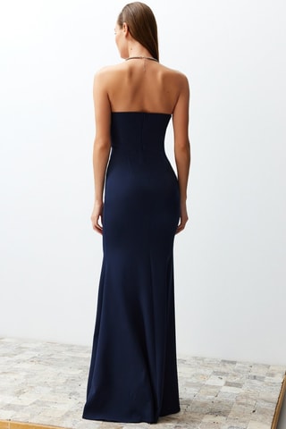 Vestido cai-cai comprido - Azul