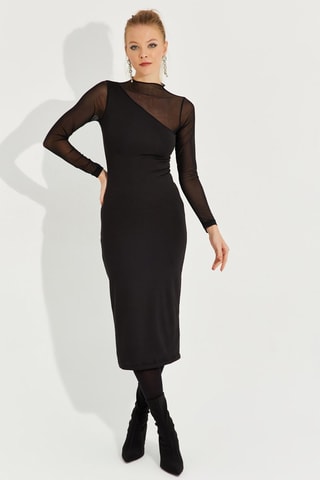 Vestido midi - Preto