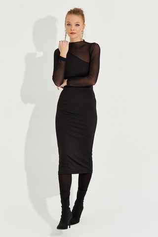 Vestido midi - Preto