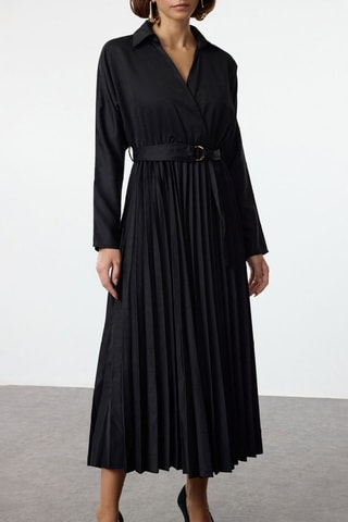Vestido plissado - Preto