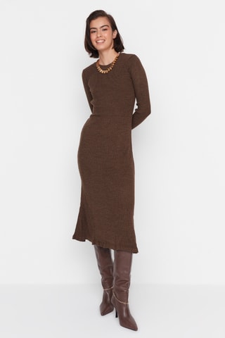 Vestido-camisola - Castanho