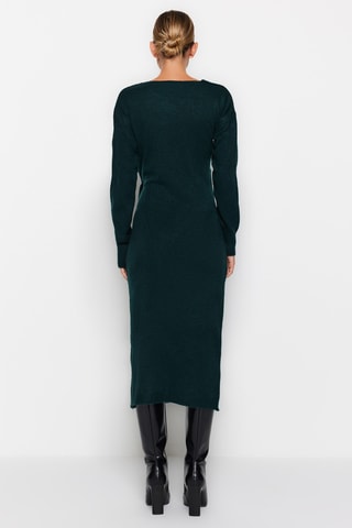 Vestido midi - Verde-esmeralda