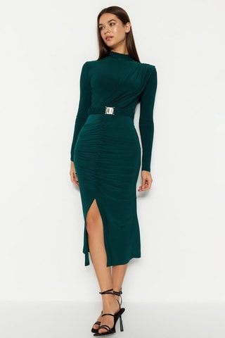 Vestido midi - Verde-esmeralda