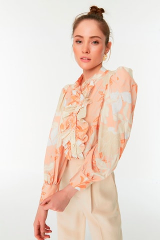 Camisa Laranja e bege