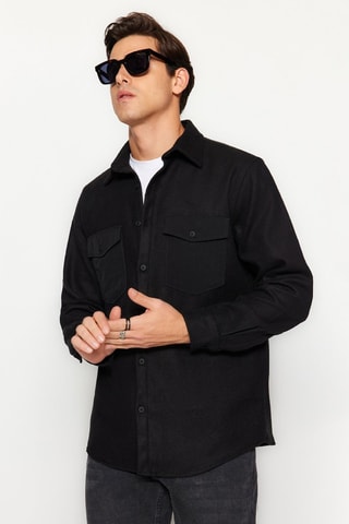 Camisa regular - Preto