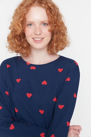 Pijama 2 peças - Azul-marinho e vermelho