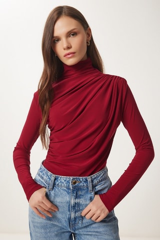 Blusa slim - Bordô