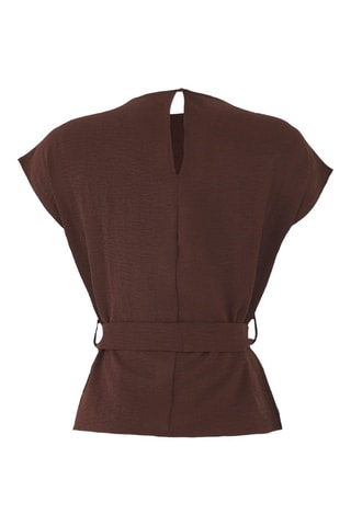 Blusa sem mangas - Castanho