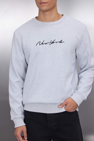 Sweat regular - Cinzento-claro