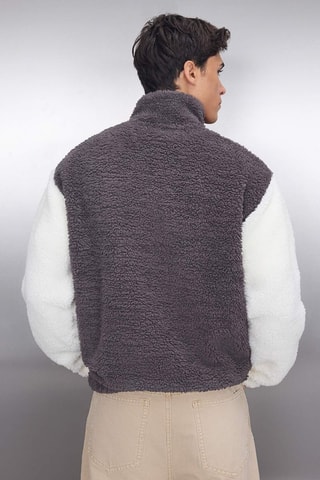 Sweat oversize - Cinzento e branco