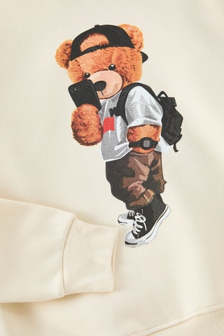 Sweat oversize com capuz - Cru