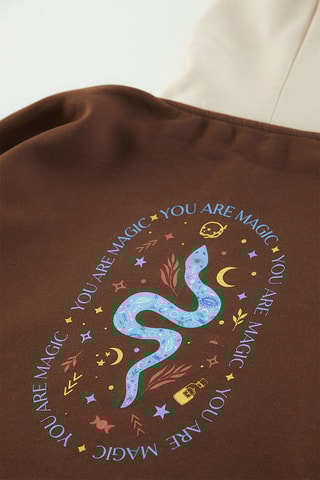 Sweat com capuz - Castanho